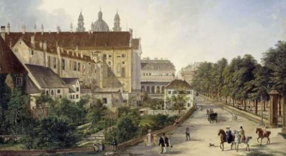 Domenico Quaglio (1787 – 1837), Die Nordseite der Königlichen Residenz im Jahr 1828, Öl auf Leinwand, 62,5 x 82,4 cm © Bayerische Staatsgemäldesammlungen, Neue Pinakothek, München