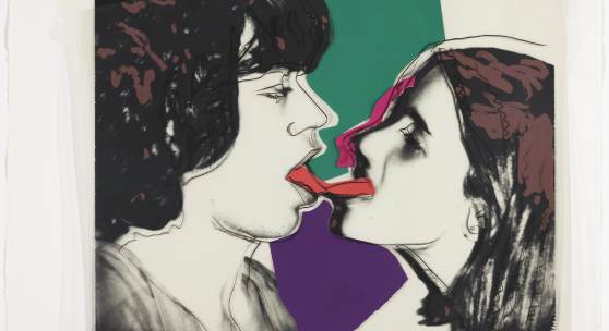 Andy Warhol (1928-1987), Rolling Stones – Liebe, die man lebt (Mick Jagger), 1975, Siebdruck auf Acetatfolie, Buntpapier, Collage auf Papier, 102,87 x 71,1 cm  © 2015 The Andy Warhol Foundation for the Visual Arts, Inc./Artists Rights Society (ARS), New York