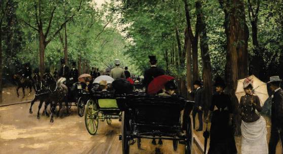 Lot 39 AN AMERICAN IN PARIS: PROPERTY FORMERLY IN THE COLLECTION OF MARGARET THOMPSON BIDDLE Jean Béraud BOIS DE BOULOGNE signed Jean Béraud. (lower left) oil on canvas 18 by 23 in.; 45.7 by 58.4 cm Sold for $1,810,000