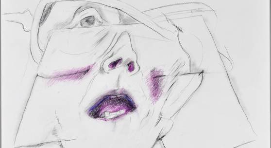 Maria Lassnig, Ausgensprache (Eye Language), 27.05.2000 Bleistift, Kreide / Papier Maria Lassnig Stiftung © Maria Lassnig Stiftung / Bildrecht, Wien 2022, Foto: Roland Krauss