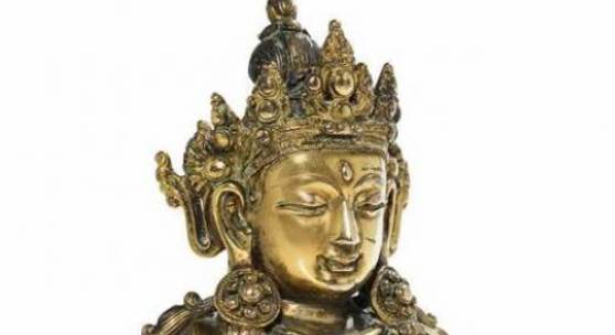 Buddha Amithaba feuervergoldete Bronze