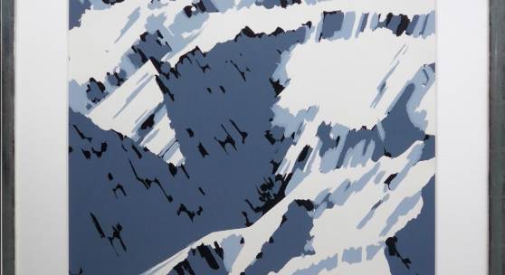 Gerhard Richter zählt zu den bekanntesten und wichtigsten deutschen Künstlern. Seine Werke erzielen auf Auktionen Höchstpreise. In Münster ist seine Farbserigrafie „Schweizer Alpen“ von 1969 zu sehen. / Maße: 95 cm x 95 cm