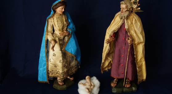 Die Heilige Familien der Krippe aus Genau, die im Winter 2021/22 zu Gast im Volkskunstmuseum ist.  © Museo Giannettino Luxoro - Comune di Genova 