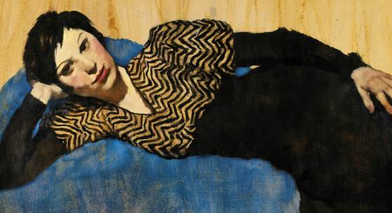Lotte Laserstein, Liegendes Mädchen auf Blau, um 1931, Privatbesitz, Courtesy Das Verborgene Museum, Berlin, © VG Bild-Kunst, Bonn 2019