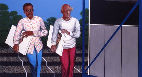 Chéri Samba, Quel avenir pour notre art, 1997, Acryl auf Leinwand © The Pigozzi African Art Collection, Genf