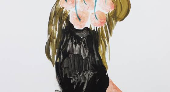 Christina Calbari, Self-costume 6, Dazzling 2021, acrylic on paper, 50 x 35 cm, courtesy of Francoise Heitsch & the artist