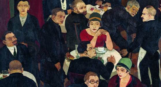 Abbildung: Josef Scharl (1896-1954), Blinder Bettler im Café, 1927, Öl auf Rupfen (c) Susanne Fiegel