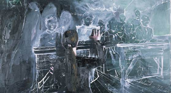 Simone Lucas „Die Schläfer“, 2008, Öl auf Leinwand, 230 × 280 cm