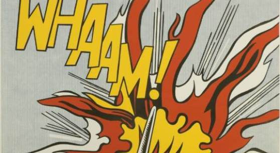 870 Roy Lichtenstein, „WHAAM!“, Diptychon, zwei Fotolithografien (1963), Poster-Edition The Tate Gallery London von 1984, signiert, o. Rahmen Roy Lichtenstein, 1923 New York – 1997 ebd., Diptychon „WHAAM!“ 1.800 €