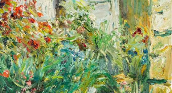 Roland Ladwig, Garten mit Rosenstock, 2004, Öl auf Leinwand, 50 x 60 cm