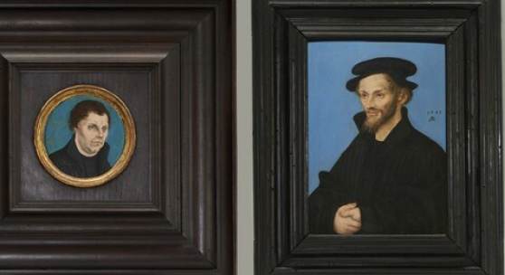 Lucas Cranach d. Ä., Tondo mit dem Porträt Martin Luthers, 1525 / Lucas Cranach d. Ä. und Werkstatt, Porträt des Philipp Melanchthon, 1543