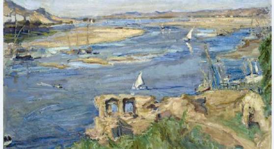 Max Slevogt, Der Nil bei Assuan, 1914, Öl auf Leinwand, 73,5 x 96 cm, Staatliche Kunstsammlungen Dresden, Galerie Neue Meister, Dresden