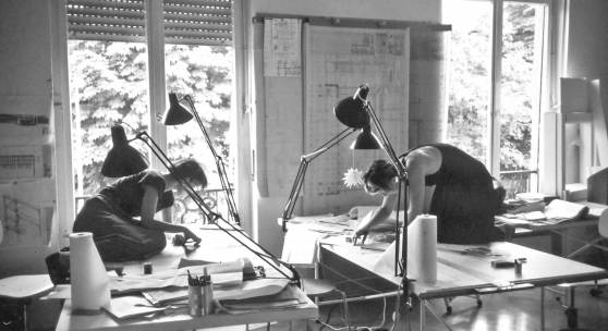 Mitarbeiterinnen des Mannheimer Büros Ingeborg Kuhler, 1986, Foto Marina Auder