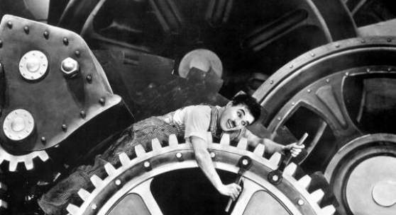 Szenenfoto Moderne Zeiten/Modern Times USA, 1936 Regie: Charles Chaplin Foto: Deutsches Filminstitut, Frankfurt