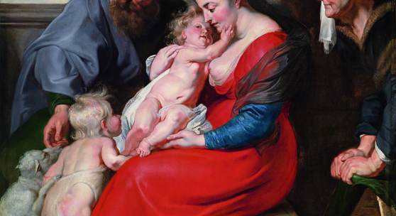 Peter Paul Rubens (1577 - 1640) Werkstatt, Die Heilige Familie mit der Hl. Anna und dem Johannesknaben, Öl/Leinwand, 221 x 152 cm Schätzwert € 400.000 - 600.000 Auktion 9. April 2014 