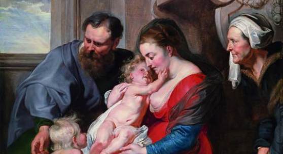 Peter Paul Rubens (1577 - 1640) Werkstatt, Die Heilige Familie mit der Hl. Anna und dem Johannesknaben, Öl/Leinwand, 221 x 152 cm Schätzwert € 400.000 - 600.000 Auktion 9. April 2014 
