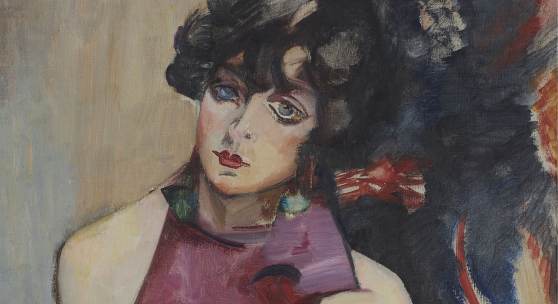Ruth Cahn, Frau im lila Kleid (Porträtstudie), 1920er Jahre, Öl auf Leinwand, 74 × 61 cm © Privatsammlung M. Kopp