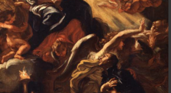 Giovanni Battista Gaulli, Der heilige Ignatius vor der Madonna, um 1672/75, Öl auf Leinwand, 66,5 x 44 cm, Kunstpalast, Düsseldorf, Dauerleihgabe der Kunstakademie Düsseldorf