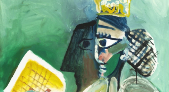Pablo Picasso, Femme assise à la galette des rois, 1965, oil on canvas, 100 x 73 cm. Est. HK$60m - 80m/ US$7.7m - 10m 