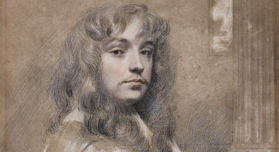 SIR PETER LELY (Soest 1618 - 1680 London) Self-Portrait Black and coloured chalks heightened with white; signed lower right: PLely. fe. on H. (PL in monogram) 386 by 311 mm Est. £600,000-800,000