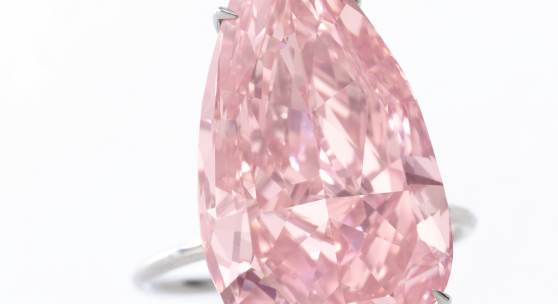 Fancy Vivid Pink diamond weighing 15.38 carats.