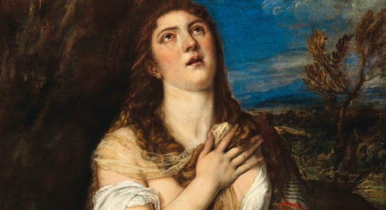 Tiziano Vecellio, gen. Tizian (Pieve di Cadore, ca. 1485/90–1576 Venedig) Die büßende Magdalena, 115 x 96,7 cm, gerahmt, Auktion 11. Mai 2022, Schätzwert € 1 - 1,5 Millionen