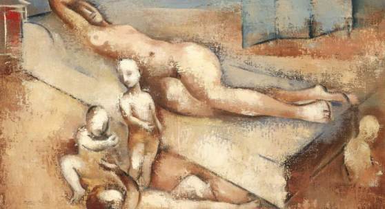 Josef Floch Maternité um 1928-30 Öl auf Leinwand 60,3 × 73,6 cm (23,7 × 29 in)