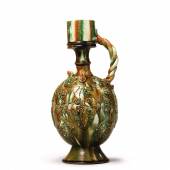 Lot 6 A Magnificent Sancai-Glazed Ewer Tang Dynasty Height 11 7/8  in., 30.1 cm Estimate $500/700,000