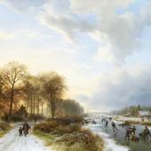 B.C. Koekkoek, Eisvergnügen in der Abendsonne, 1835, Privatsammlung