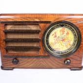 Radiogerät Ingelen Geographic US-437W, 1936/37, bunte Abstimmskala, Rufpreis € 500