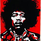 Otto Muehl (*1925) Jimi Hendrix, 1968 Unikat-Druck auf Papier 90 x 70 cm Privatbesitz © VBK Wien, 2010 