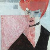 Lyonel Feininger: Frau mit rotem Haar (Rothaarige Frau), 1927, Öl auf Leinwand; Osthaus Museum Hagen © Courtesy of Osthaus Museum Hagen / Institut für Kulturaustausch, Tübingen, (Fotograf: Achim Kukulies, Düsseldorf)