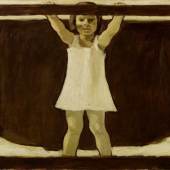 Albin Egger-Lienz, Die Tochter des Künstlers Ila im Kinderbettchen, 1916; 86,5 x 133 cm, Öl auf Leinwand  © Leopold Privatsammlung