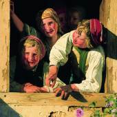 Ferdinand Georg Waldmüller, Kinder im Fenster, 1853, Öl/Lw, 85 x 69 cm, Residenzgalerie Salzburg, Inv. Nr. 335, Aufnahme U. Ghezzi 
