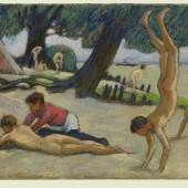 Ludwig von Hofmann: Knaben am Strand, um 1895. Pastell, 24,9 x 34,4 cm. © bpk / Staatliche Musee Kupferstichkabinett / Jörg P. Anders