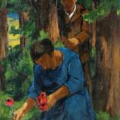 047   Erich Fraaß "Paar im Wald" (Doppelbildnis des Künstlers mit seiner Frau). Um 1923. 6.000