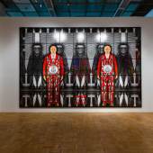 GILBERT & GEORGE AHEM, 2013 A SCAPEGOATING PICTURE, Mixed media 377 x 571 cm  Courtesy the artist and White Cube © Gilbert & George Diversity United. New Tretyakov Gallery, Moscow, installation view, November 2021 | Photo: Julia Zaharova / Tretyakov Gallery