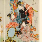 Kimono: Die Hochzeits-Farbwechsel-Zeremonie (Detail), Utagawa Kuniyoshi (1798–1861), Edo (Tokyo), 1843–1847 © Victoria and Albert Museum, London