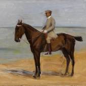 04_Max Liebermann „Reiter am Strand nach links“, 1911, Öl auf Karton, 37,6 x 55,2 cm, signiert rechts unten: M. Liebermann  Foto: Dr. Michael Nöth – Internationaler Kunsthandel