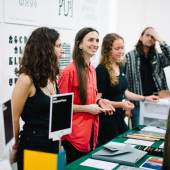 Tauba Auerbach's Diagonal Press at NYABF14. Photo courtesy BJ Enright Photography.