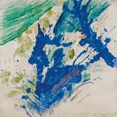 Max Weiler * (Absam bei Hall i. Tirol 1910 - 2001 Wien)  Blauer Baum Eitempera auf Bütten 109 x 105,5 cm 1984 Signiert und datiert rechts unten: Weiler 84