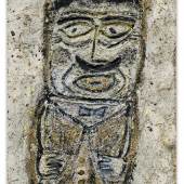  7 JEAN DUBUFFET PORTRAIT D'HOMME MOUSTACHU FAÇON CARTON PÂTE  1,250,000 - 1,800,000EUR