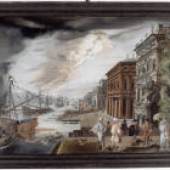Ansicht von Venedig mit Schiffen
Hinterglasbild
Privatbesitz 