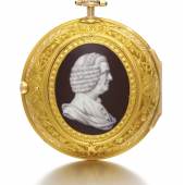 John Barton, London A HISTORICALLY IMPORTANT YELLOW GOLD PAIR CASED VERGE WATCH WITH PORTRAIT OF JOHN HARRISON ATTRIBUTED TO GEORGE MICHAEL MOSER, THE WATCH BY JOHN HARRISON’S SON-IN-LAW JOHN BARTON 1771-1772 NO. 1420 Estimate  200,000 — 400,000  GBP