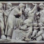 Römischer Sarkophag mit der Medea-Sage (Ausschnitt) aus Rom, Marmor, 140-150 n. Chr.
© Antikensammlung, Staatliche Museen zu Berlin,
Foto: Johannes Laurentius