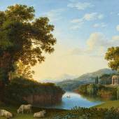 Nr. 395 858 Jacob Philipp Hackert Landschaft bei Caserta Signiert und datiert: Filippo Hackert dipinso 1797 Öl auf Leinwand, 66,5 x 97,5 cm