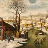 Pieter Brueghel d. J.,Winterliche Dorflandschaft mit Gasthaus Schwan (Lot 2029, 500/600.000).