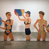 Alex Katz's cutout sculpture of three female bathers titled 'Chance'