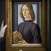 1. Sandro Botticelli, Young Man Holding a Roundel. Price/ 92,184,000 USD (N10607) Wall
