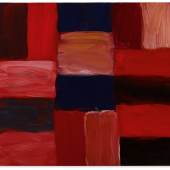 Lot 15 Sean Scully RED signed on the reverse oil on aluminum 28 by 32 in. 71.1 by 81.2 cm. Executed in 2018. Estimate $350/450,000 Sold for $591,000